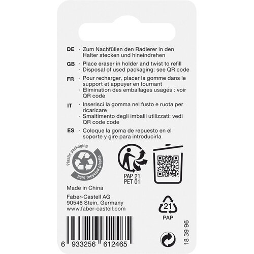 Navulgum voor Polymatic - 4 stuks op blister Navulgum voor Polymatic - 4 stuks op blister