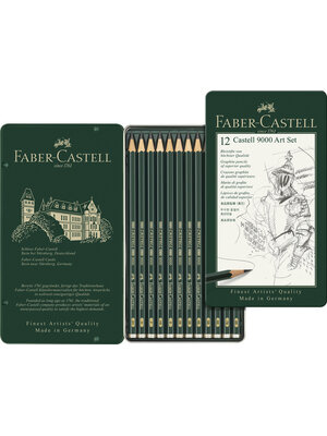Grafietpotloden 9000 - set 12 stuks in blik - art
