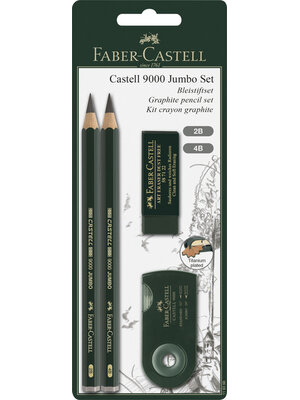 Potloodset 9000 - Jumbo - 2B, 4B, gum, en slijper