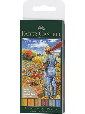 Tekenstift Pitt Artist Pen Brush - etui 6 stuks - Harvest