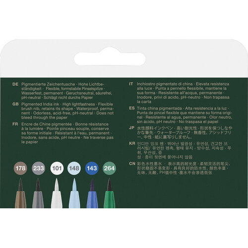 Tekenstift Pitt Artist Pen Brush - etui 6 stuks - Winter