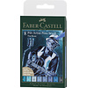 Tekenstift Pitt Artist Pen Brush - etui 8 stuks - Blues