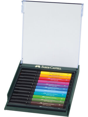 Tekenstift Pitt Artist Pen Brush - set 12 stuks - Basic