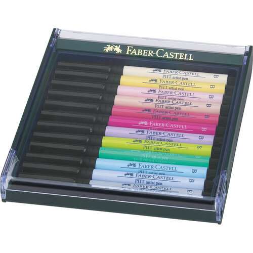 Tekenstift Pitt Artist Pen Brush - set 12 stuks - pastel