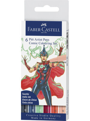 Pitt Artist Pen Comic Colouring - set 6 stuks Pitt Artist Pen Comic Colouring - set 6 stuks
