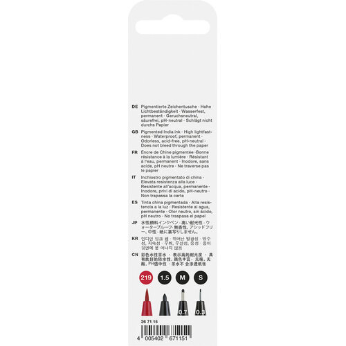 Tekenstift Pitt Artist Pen - handlettering 4-delig etui zwart