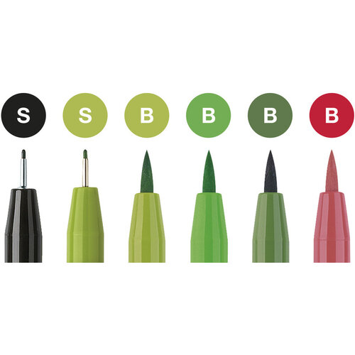 Tekenstift Pitt Artist Pen - handlettering 6-delig etui