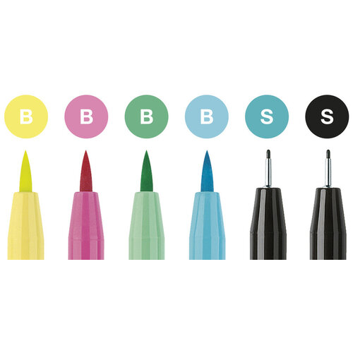 Tekenstift Pitt Artist Pen - handlettering I 6-delig etui