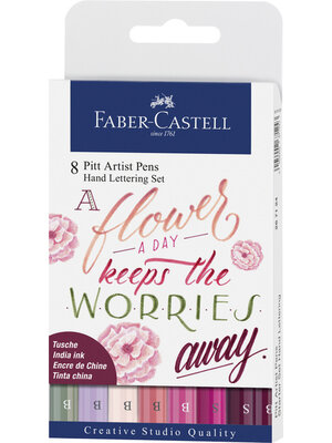 Pitt Artist Pen - Letteringset 8 stuks - Flower Pitt Artist Pen - Letteringset 8 stuks - Flower