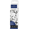 Pitt Artist Pen Manga - set 4 stuks - zwart