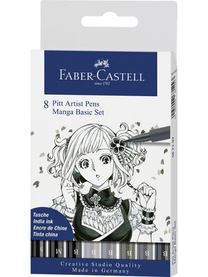 Pitt Artist Pen Manga - set 8 stuks - Basic Pitt Artist Pen Manga - set 8 stuks - Basic