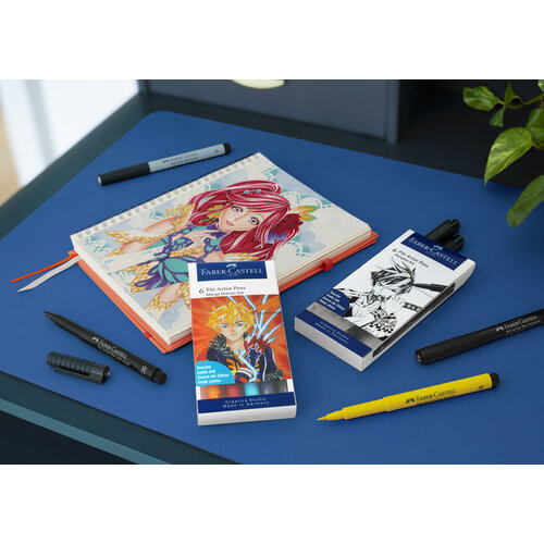 Tekenstift Pitt Artist Pen - Mangaka 6-delig etui - zwart