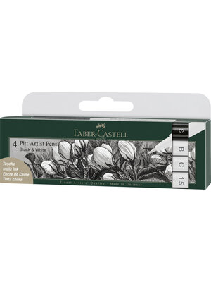 Pitt Artist Pen - set 4 stuks - zwart wit