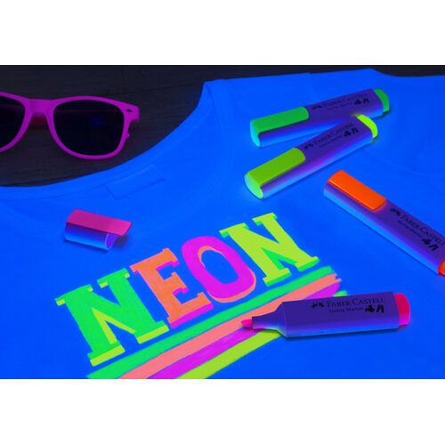 Textielmarker Neon - set 4 stuks