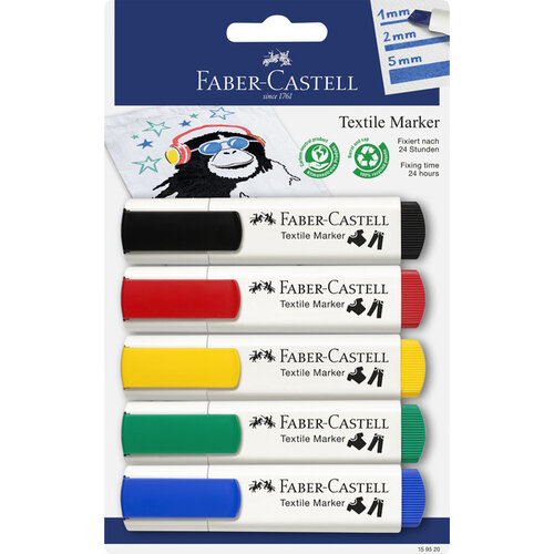 Textielmarkers - 5 stuks