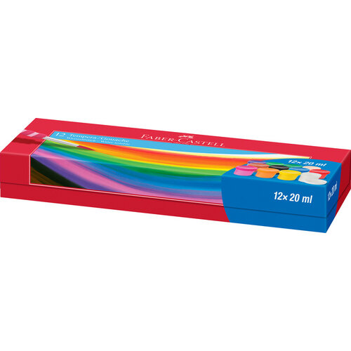 Verf Tempera-Gouache - 12 kleuren potjes