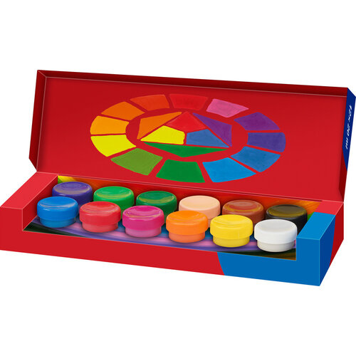 Verf Tempera-Gouache - 12 kleuren potjes