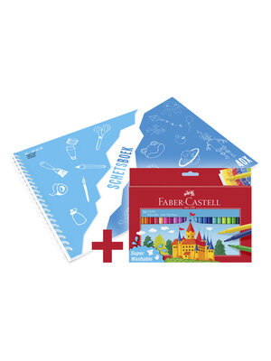 Viltstiften - set 50 stuks + A3 schetsboek