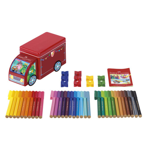 Viltstiften Connector - 33 stuks met 10 clips in 'vrachtwagen'