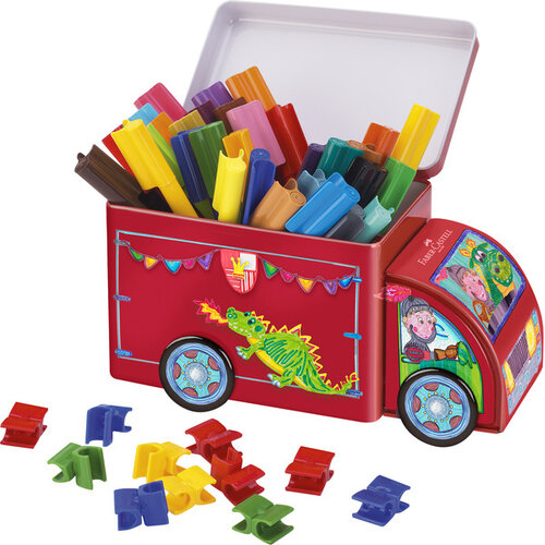 Viltstiften Connector - 33 stuks met 10 clips in 'vrachtwagen'