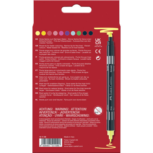 Viltstiften Duo - neon kleuren in etui a 10 stuks