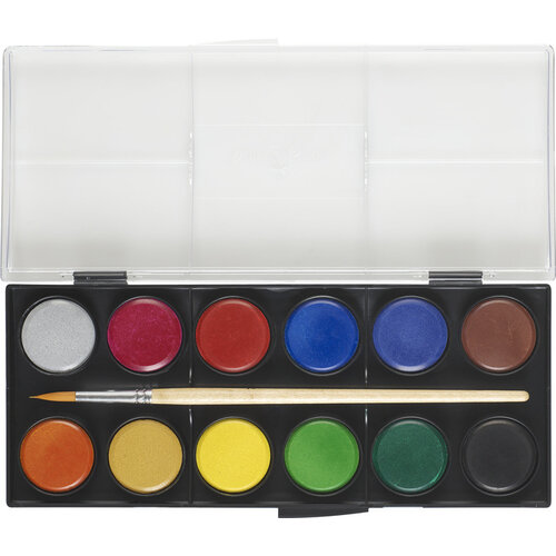 Waterverfdoos 12 kleuren (diameter 30cm)