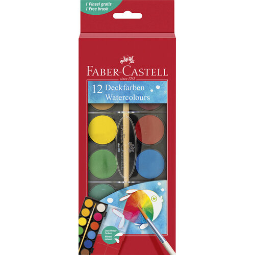 Waterverfdoos 12 kleuren (diameter 30cm)