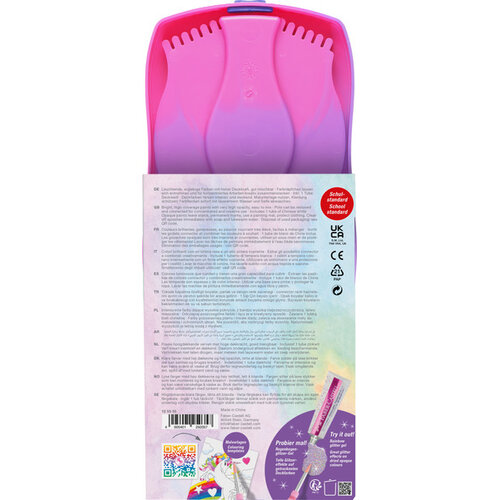 Waterverfdoos Connector Unicorn 12 kleuren + 1 tube wit