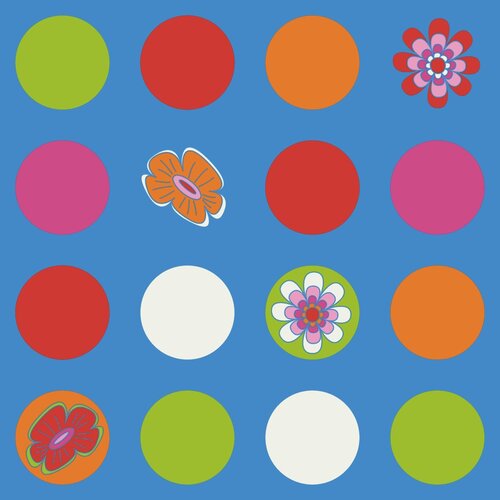 Noordwand Bluuming Affairs Behang met bloemen en stippen - 44588