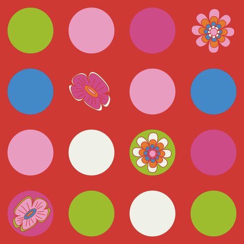 Noordwand Bluuming Affairs Behang met bloemen en stippen - 44589