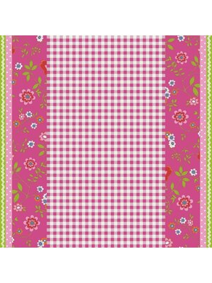 Noordwand Bluuming Affairs Behang vichyruit met bloemenrand - 44590