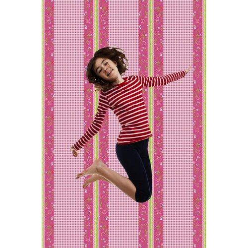 Noordwand Bluuming Affairs Behang vichyruit met bloemenrand - 44590