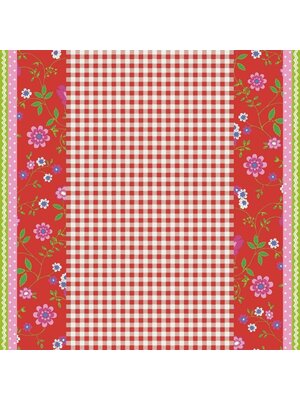 Noordwand Bluuming Affairs Behang vichyruit met bloemenrand - 44591