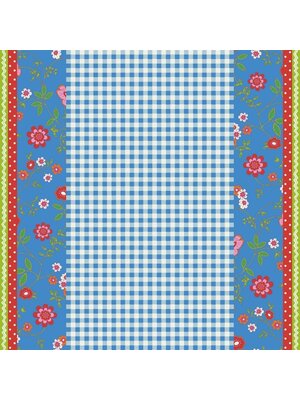 Noordwand Bluuming Affairs Behang vichyruit met bloemenrand - 44593 Noordwand Bluuming Affairs Behang vichyruit met bloemenrand - 44593