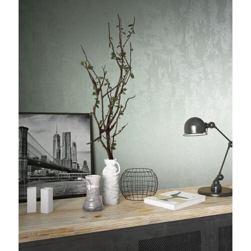 Noordwand City Glow; The New Textures Book; City Romance Metallic mint behang met structuur - 34273