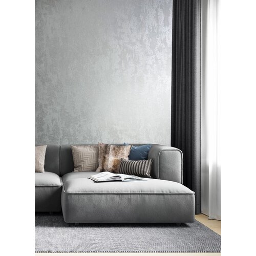 Noordwand City Glow; The New Textures Book; City Romance Metallic zilver behang met structuur - 34275