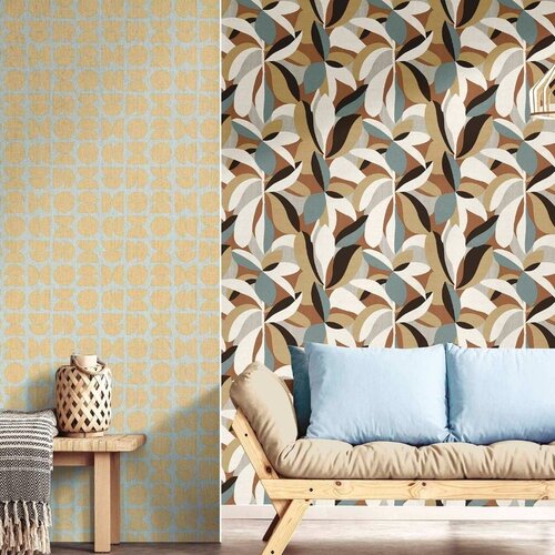 Noordwand Energie Behang met abstracte bladerenprint - 30106