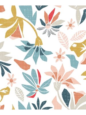 Noordwand Flora Behang met grafische bloemen - 47467