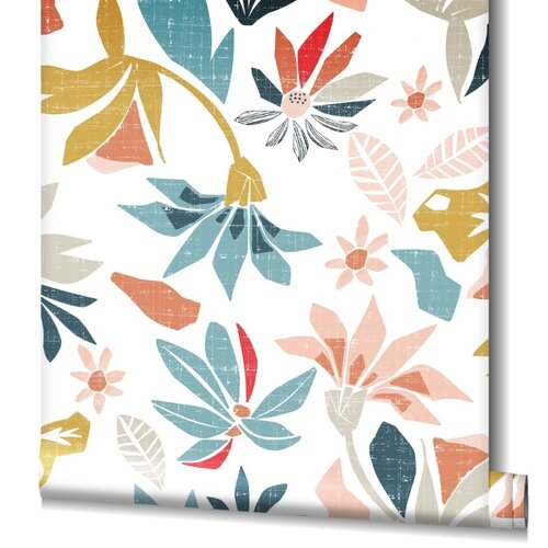 Noordwand Flora Behang met grafische bloemen - 47467