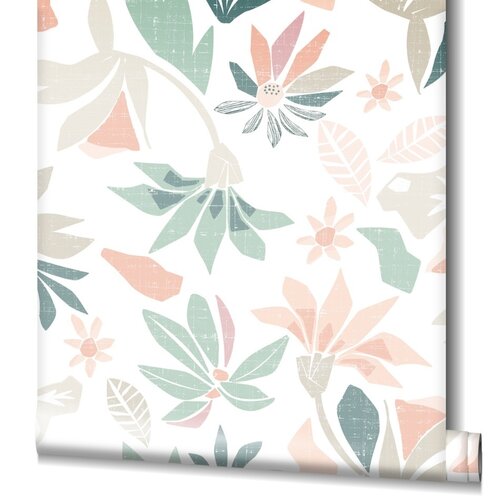 Noordwand Flora Behang met grafische bloemen - 47469