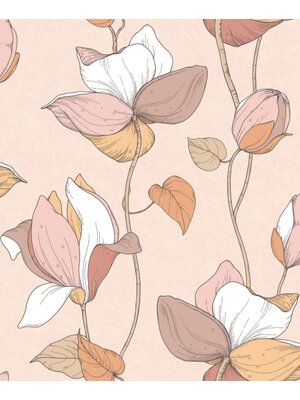 Noordwand Flora Behang met grote bloemen - 47471