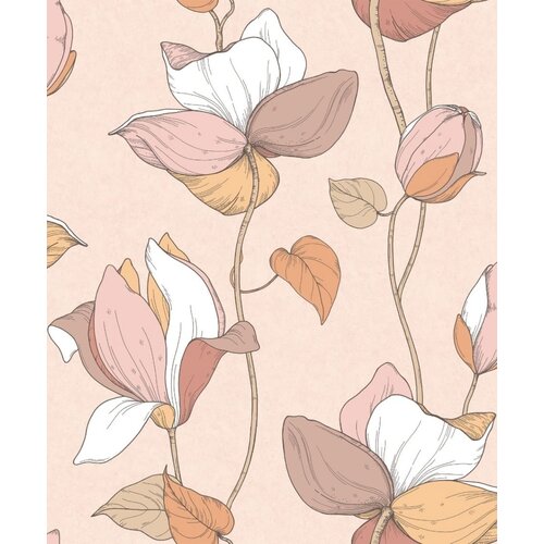 Noordwand Flora Behang met grote bloemen - 47471