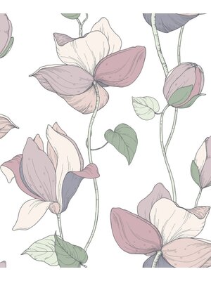 Noordwand Flora Behang met grote bloemen - 47472