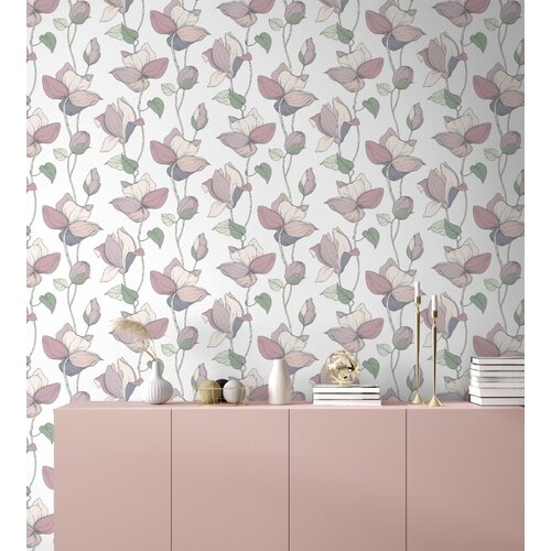 Noordwand Flora Behang met grote bloemen - 47472