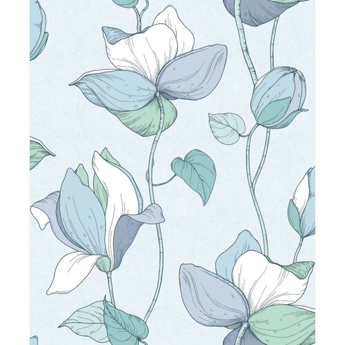 Noordwand Flora Behang met grote bloemen - 47473