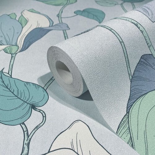 Noordwand Flora Behang met grote bloemen - 47473