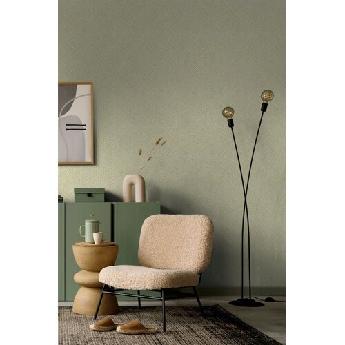 Noordwand Flora Behang met rotan vlechtwerk - 47481