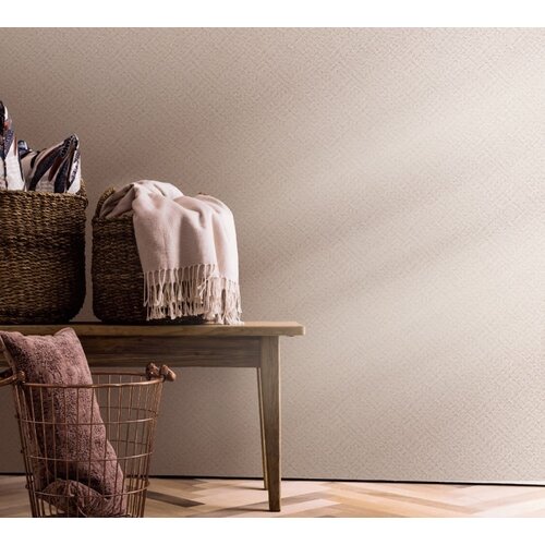 Noordwand Flora Behang met rotan vlechtwerk - 47482