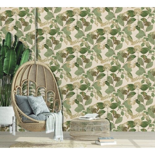 Noordwand Herbarium Behang met bladeren en bloemen - HE27230