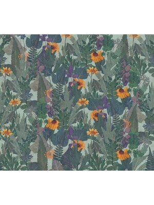 Noordwand Herbarium Fotobehang met grote bladeren en bloemen - HED27291